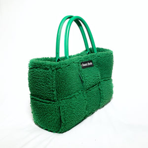Green Shearling Tote Bag